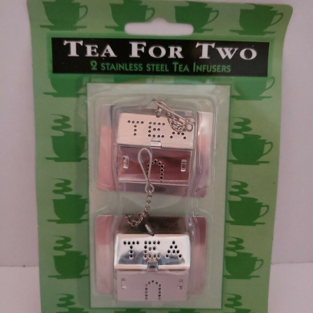 Tea For Two 2 Stainless Steel Tea Infusers Houses NEW